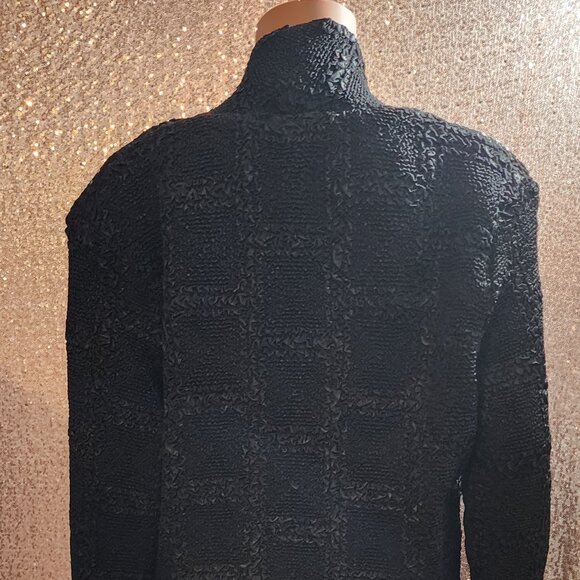 Black Sequins Two Piece Set: Shirt & Sweater/ Blazer/Jacket - Picture 2 of 4